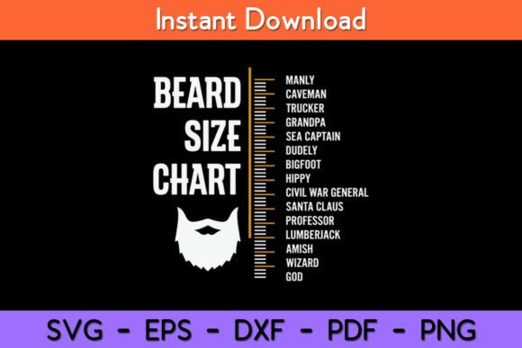 Beard Measurement Chart SVG for Crafts and Graphics