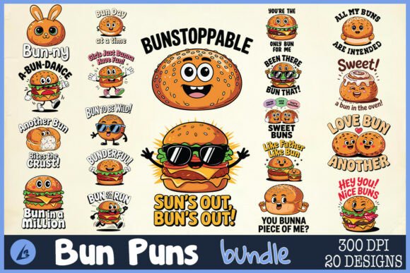 Bun Puns SVG Bundle for Crafts and Graphics